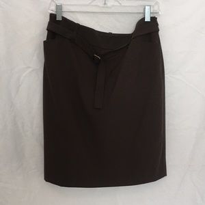 Ann Taylor Loft Brown Belted Skirt